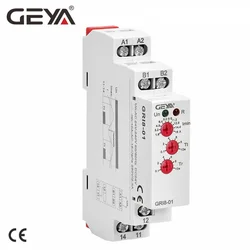 GEYA GRI8-01/02 Over / Under current Monitoring Relay 10A Current Sensing Relay Din Rail Mounted Current Monitor AC/DC24V-240V