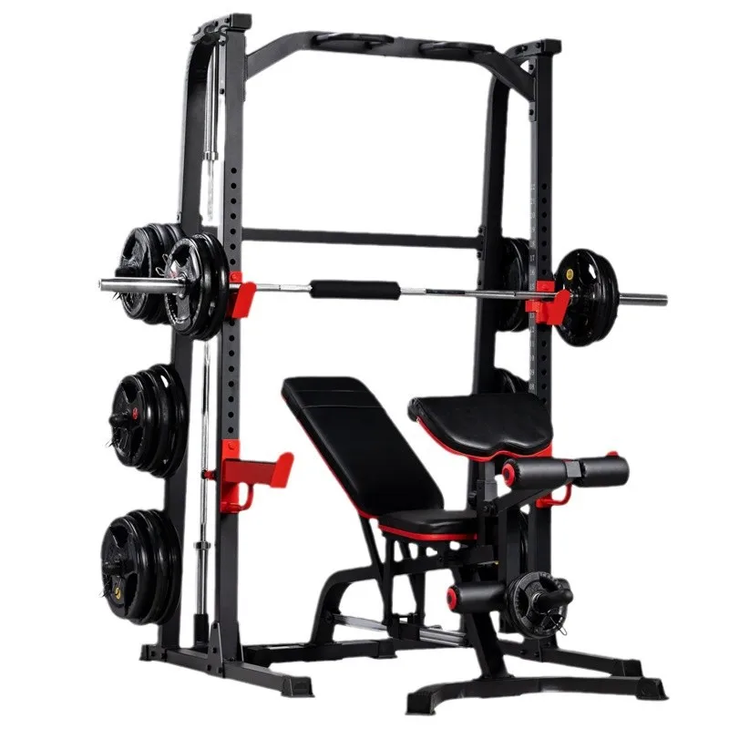 Squat Bench Press Gantry Smith Machine Comprehensive Trainer Pull-Up Bar Integrated Solid Power Rack
