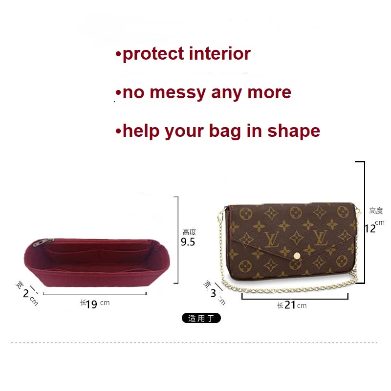 【Only Sale Inner Bag】Bag Organizer Insert For Lv Pochette Felicie Organiser Divider Shaper Protector Compartment