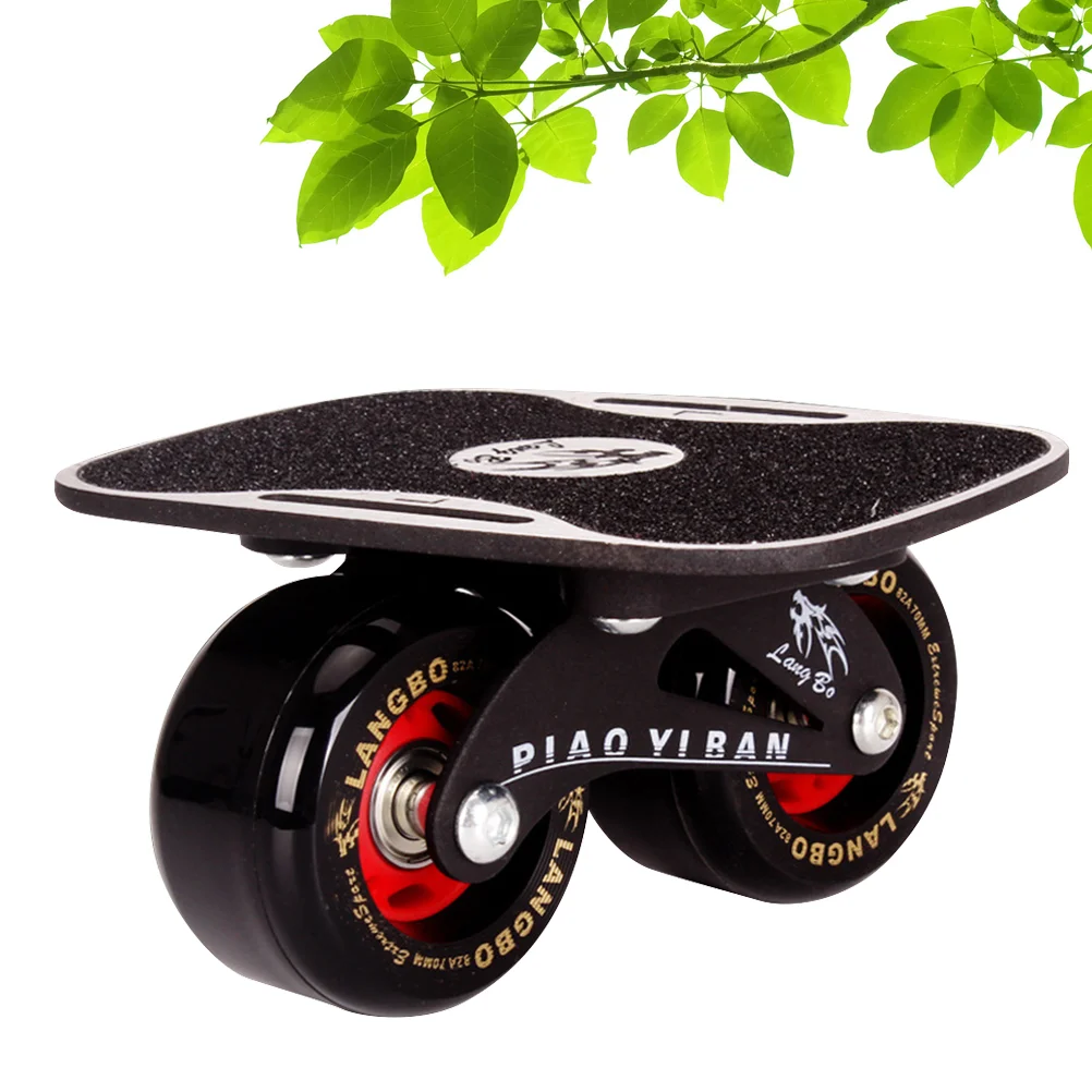 

Classic Dazzle Drift Board Aluminum Alloy Drift Skates Scrub Antislip Skateboard Deck (Frosted Plate, Black Wheel)