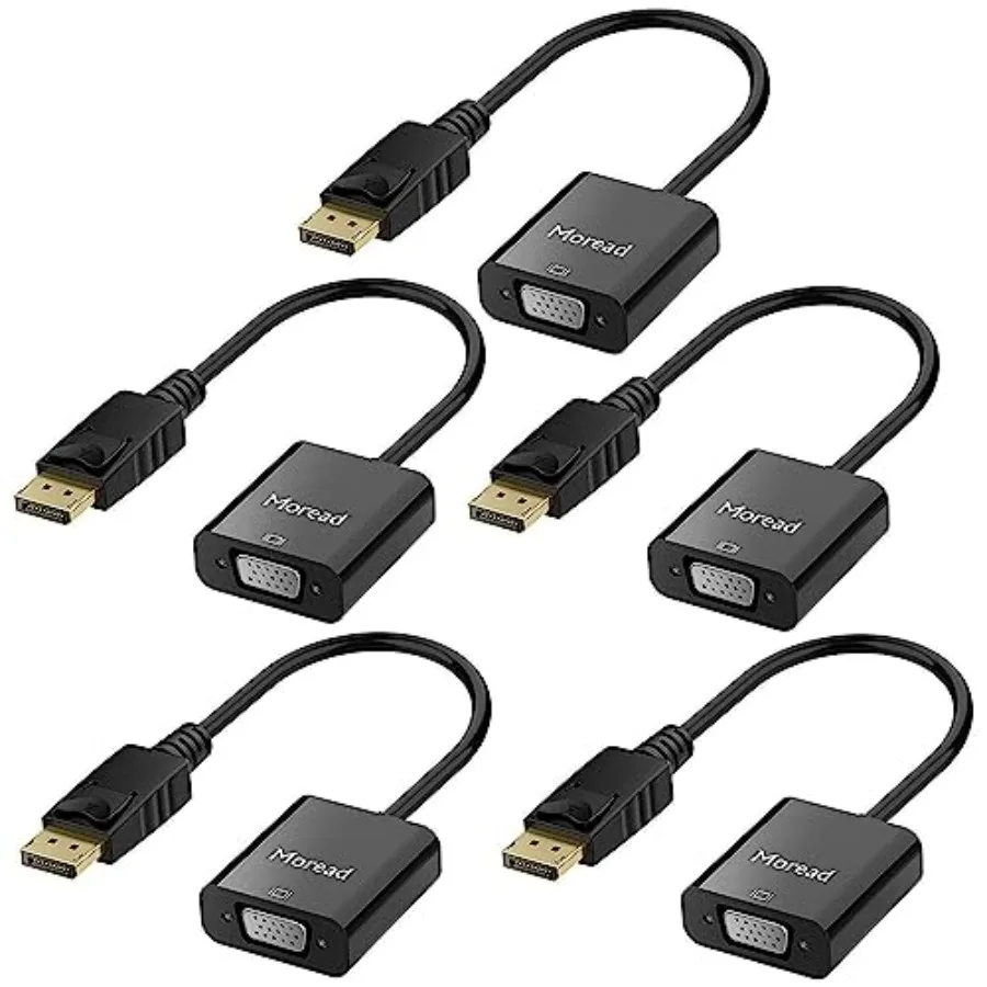 

Комплект адаптеров DisplayPort DP-VGA с позолоченными контактами (Display Port - VGA, штекер-гнездо), совместимый с настольными компьютерами
