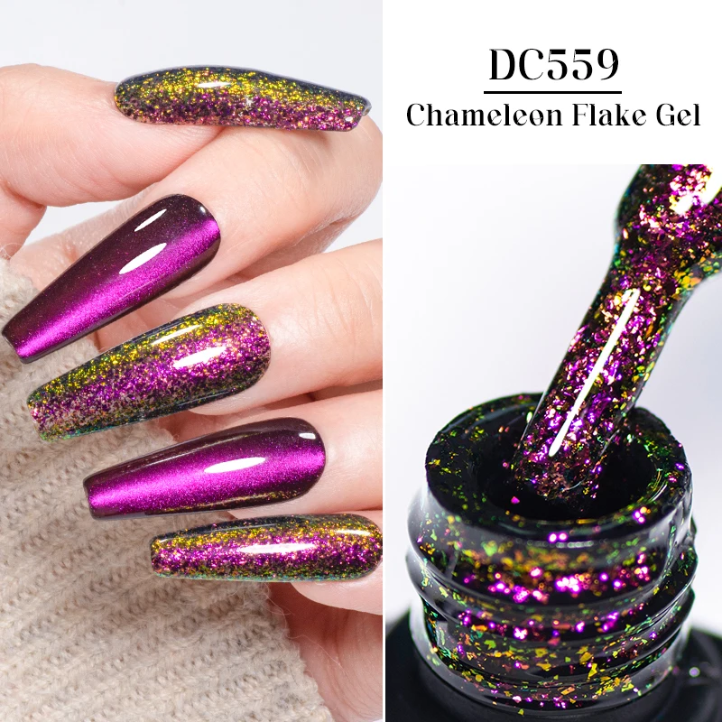 

MTSSII 7ml Chameleon Flake Nail Gel Sparkling Glitter Gel Nail Polish Semi Permanent UV Gel Soak Off Nail Art Varnish Supplies