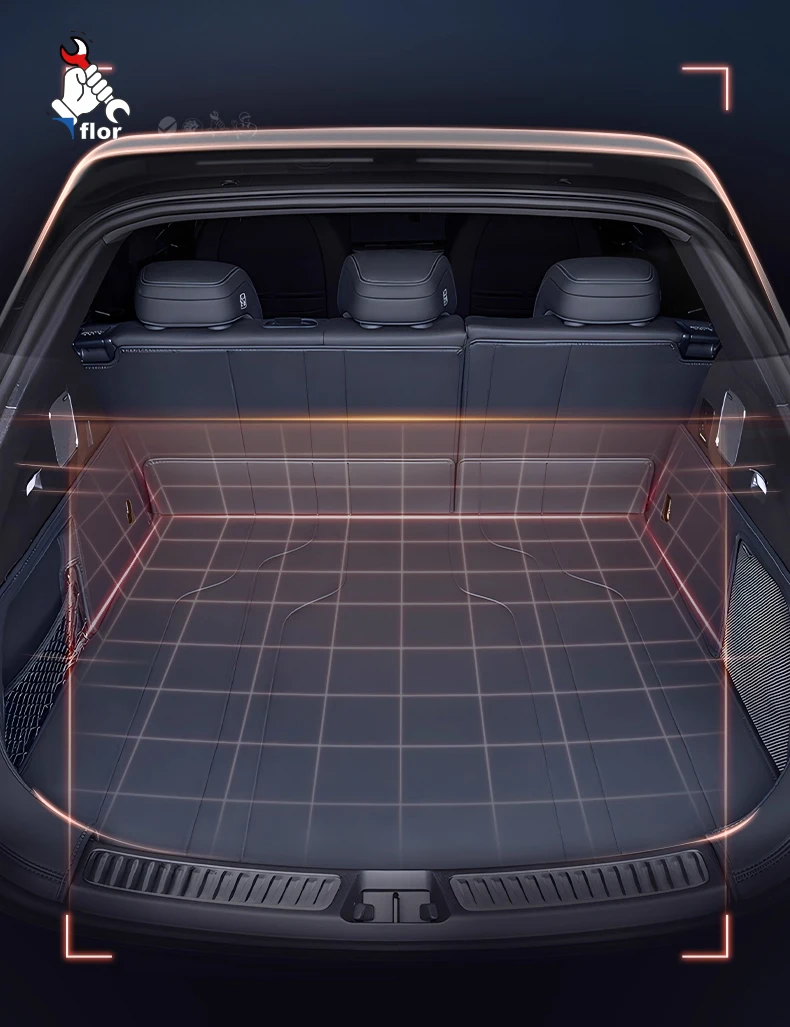For  BYD Sealion 7 ev 2024 Car Trunk Mat Custom Fit Trunk Liner Cargo Mat Trunk Protection Mat Chair-Back Protection Mat