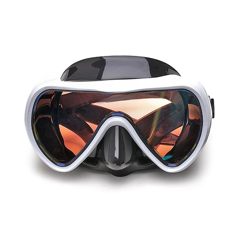 

Single Lens Silicone Mask Tempered Glass Snorkeling Diving Mask Split Headband Scuba Goggles Plastic Logo