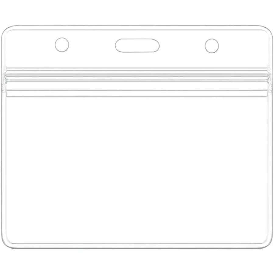 ที่ใส่บัตรแบบแนวนอน ปิดผนึกได้ กันน้ำ พลาสติกใส ที่ใส่บัตรประจำตัว 6 ชิ้น