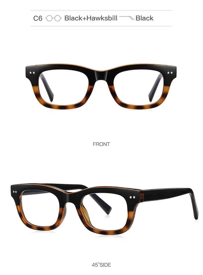 Quadratische optische Brille mit Leopardenrahmen und Sehstärke, kurzsichtig/Hyperopie/Progressiv/Bifokale, maßgeschneiderte Brille – Detail 16