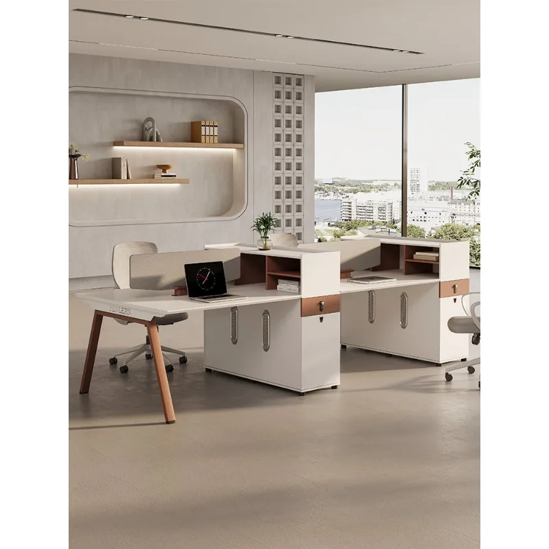 High cabinet table simple office desk and chair combination staff station modern card seat station 2/4/6 seat computer desk