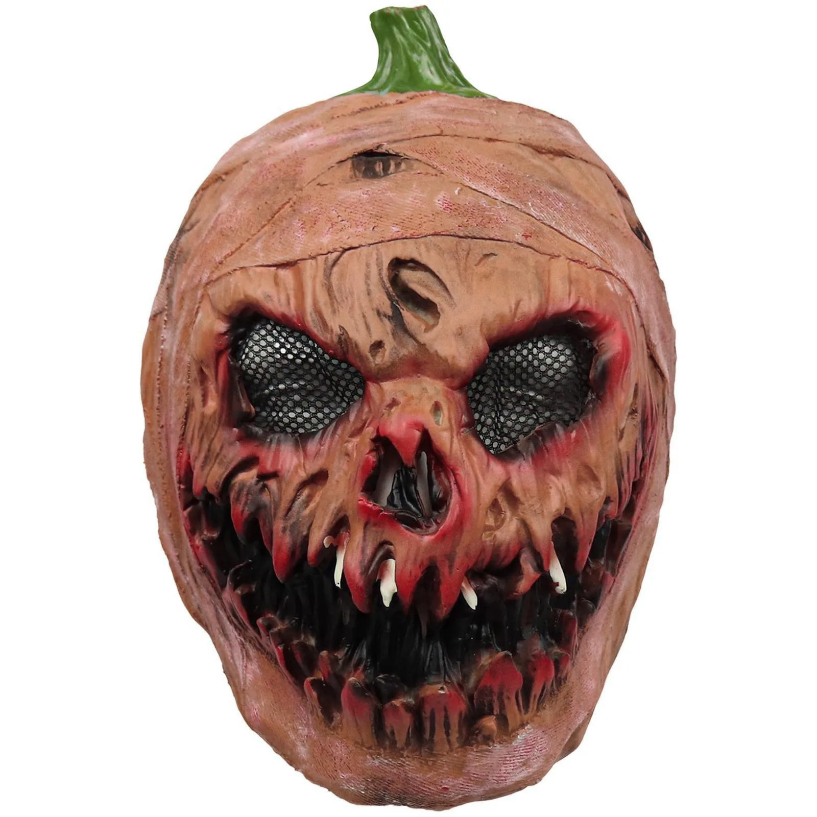 Horror Pumpkin Head Cover Halloween Mask Scary Pumpkin Hood Carnival Costume Props Party Dress Up For Woman Man Latex Mask