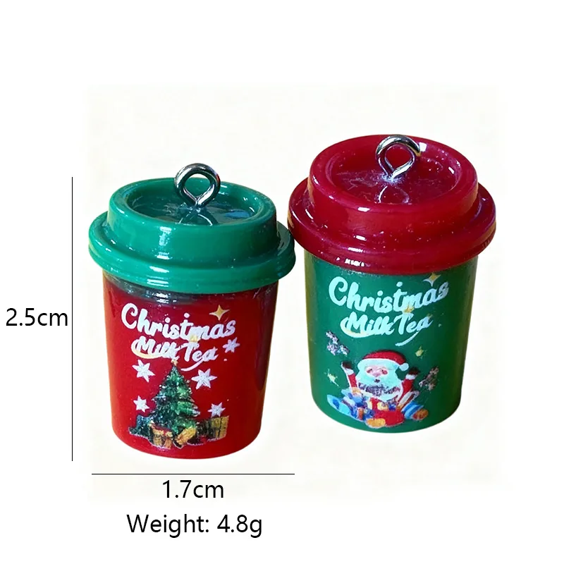 20pcs/10pcs Resin Christmas Cup Pendants, Suitable for Jewelry Making, Perfect for Party Additions, Earrings, Necklaces, Bags