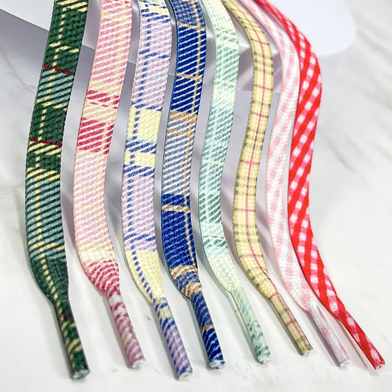 1 Pair Colorful Ice Cream Dot Spliced Shoelaces Unisex Replacement Decor Laces for Sneakers Canvas Casual Shoes