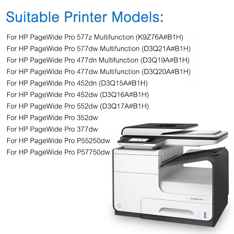 HW For HP 972 973 Auto Reset Chip PageWide Pro 352dw 452dn 452dw 377dw 477dn 477dw  552dw 577dw 577z Printer Ink cartridge Chip