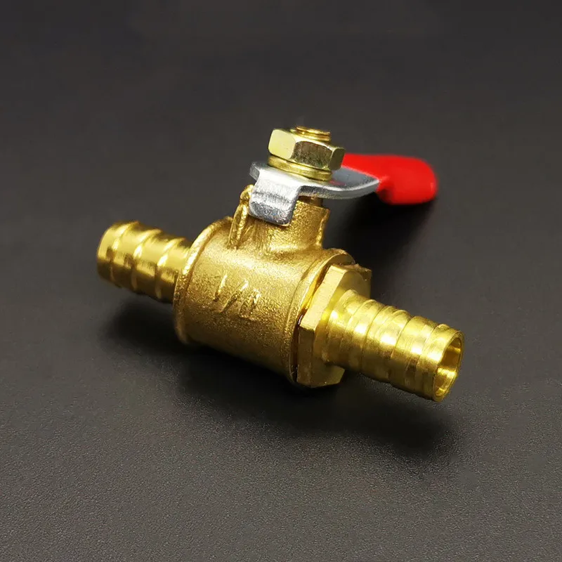 6mm 8mm 10mm 12mm 14mm Hose Barb Brass Equal Two Way Shut Off Ball Valve Pipe Fitting Coupler Connector Adapter