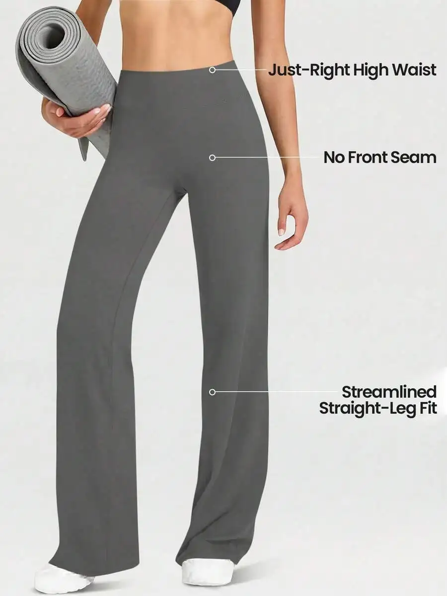 

High Waist Stretch Soft Straight Leg Yoga Pants For Women