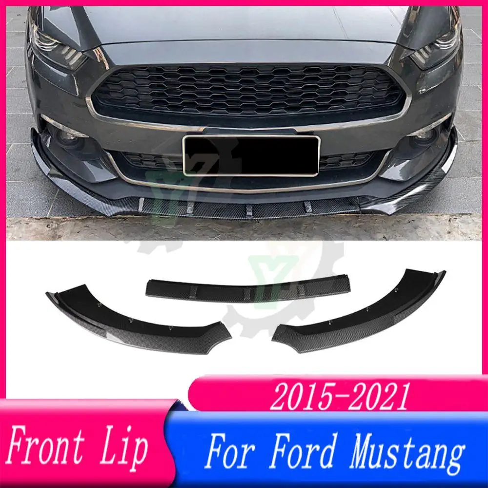 Car Front Bumper Lip Spoiler Splitter Diffuser Detachable Body Kit Cover Guard For Ford Mustang 2015 2016 2017 2018 2019 20 21