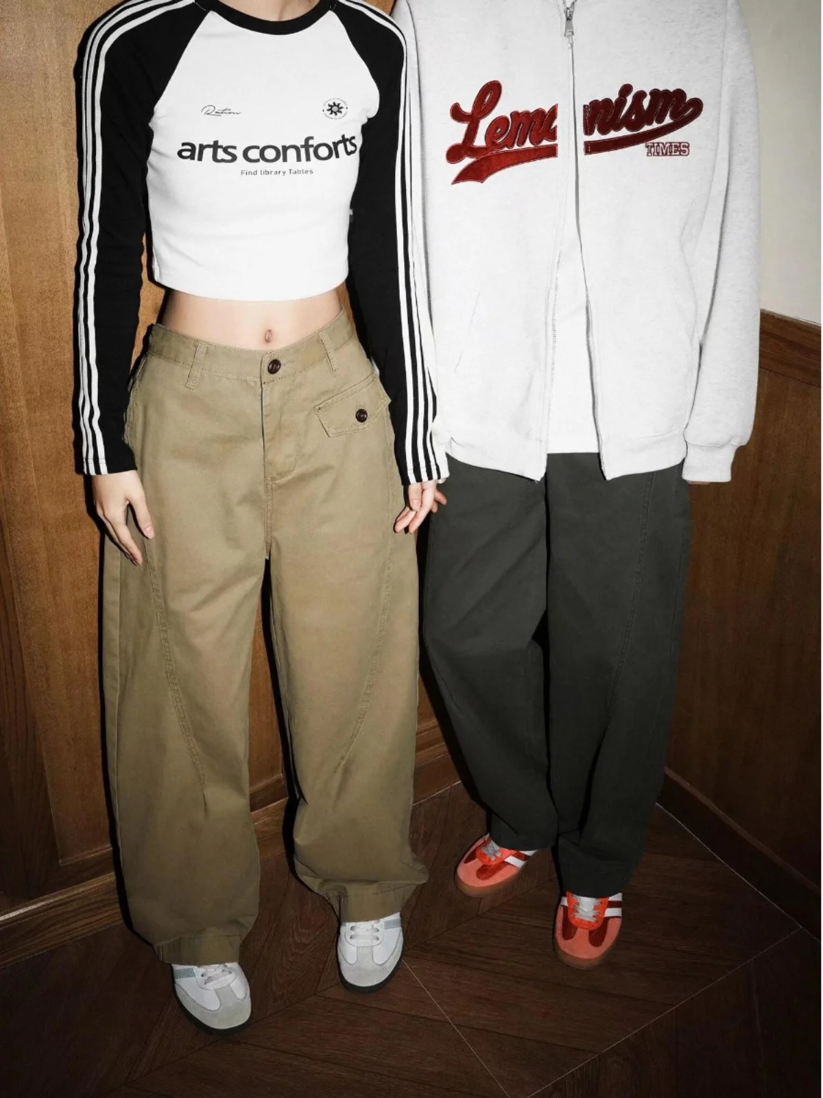 

American Retro Scythe Work Pants Loose Straight Leg Wide Leg Floor-Length Pants Men Women Spring Autumn New Ins High Street Lazy