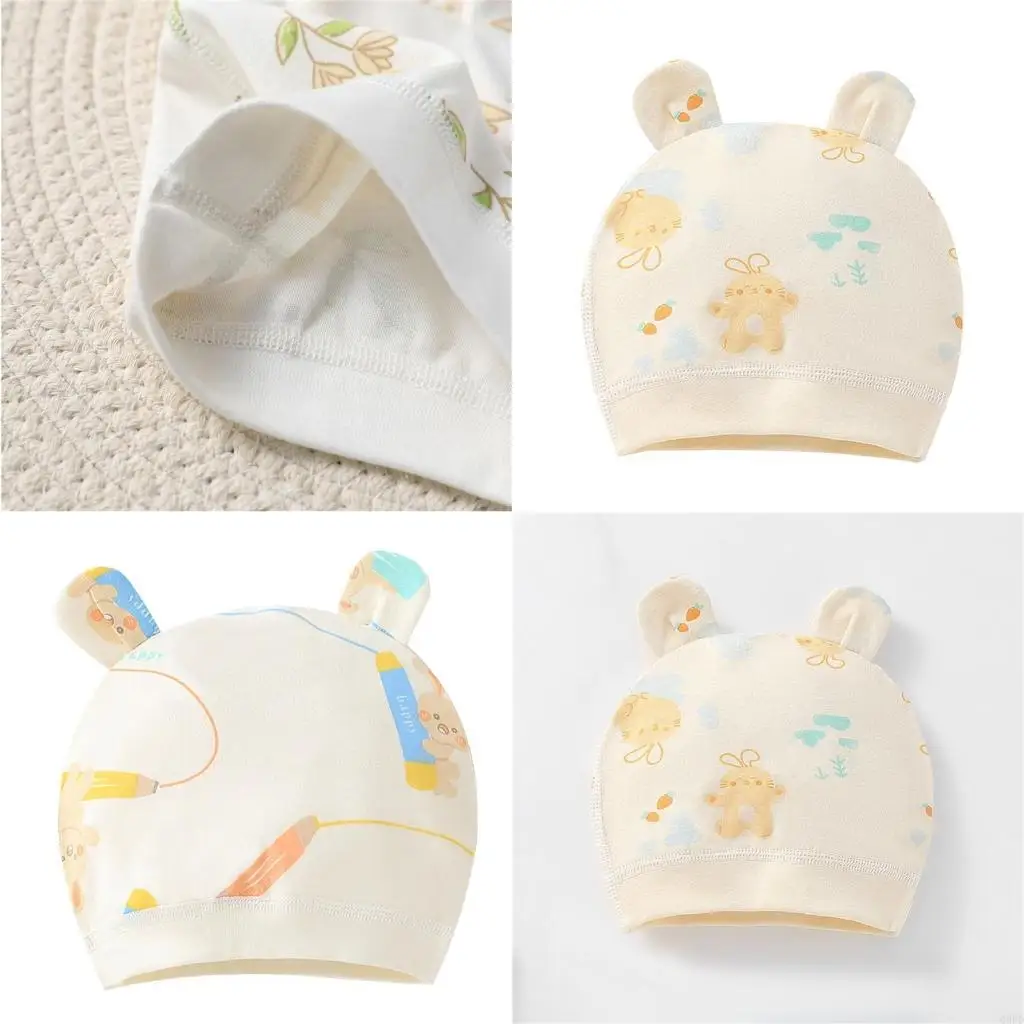 

Spring Infant Hospital Beanie Newborn Baby Girls Cotton Hat Tolddler Boy Soft Single-Layer Hat Comfortable Hat