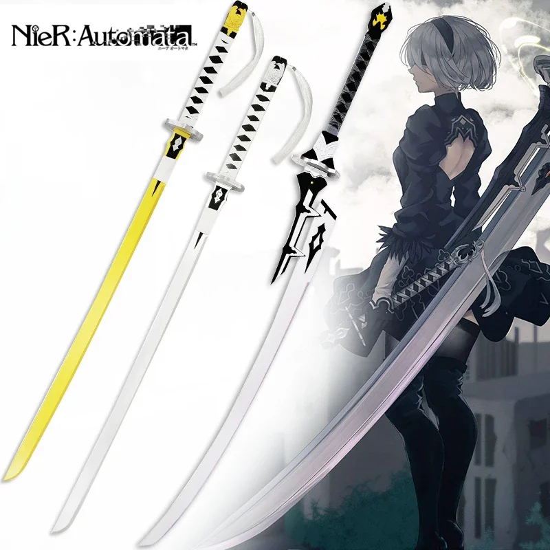 Game NieR Automata 2B Cosplay arma spada lunga in legno 2B coltello lungo puntelli Cosplay contratto bianco Longsword 9S 9s coltello corto