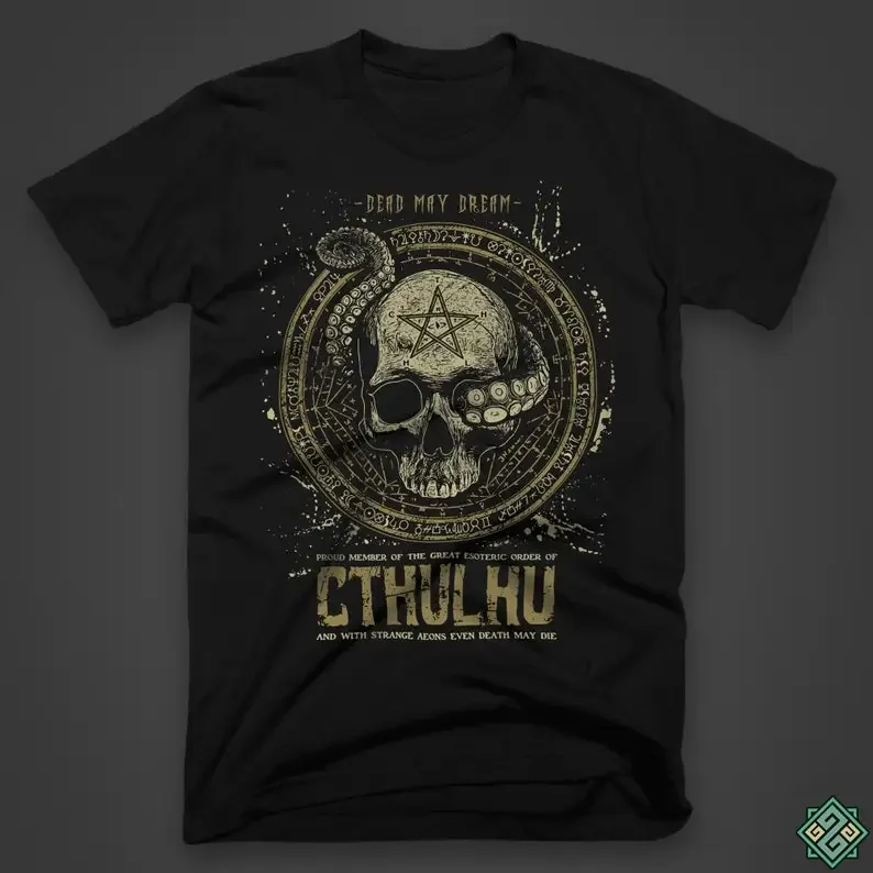 Dead May Dream - H.P. Lovecraft's Call of Cthulhu inspired horror themed t-shirt, screen printed by hand