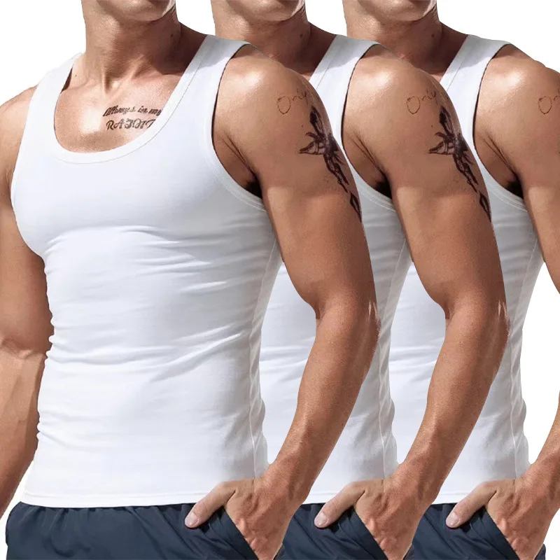 

Men's Sleeveless Vest Trendy Hurdleball Sport Innerwear Multi-Color Three-Piece Combination New American Style Spring Summer