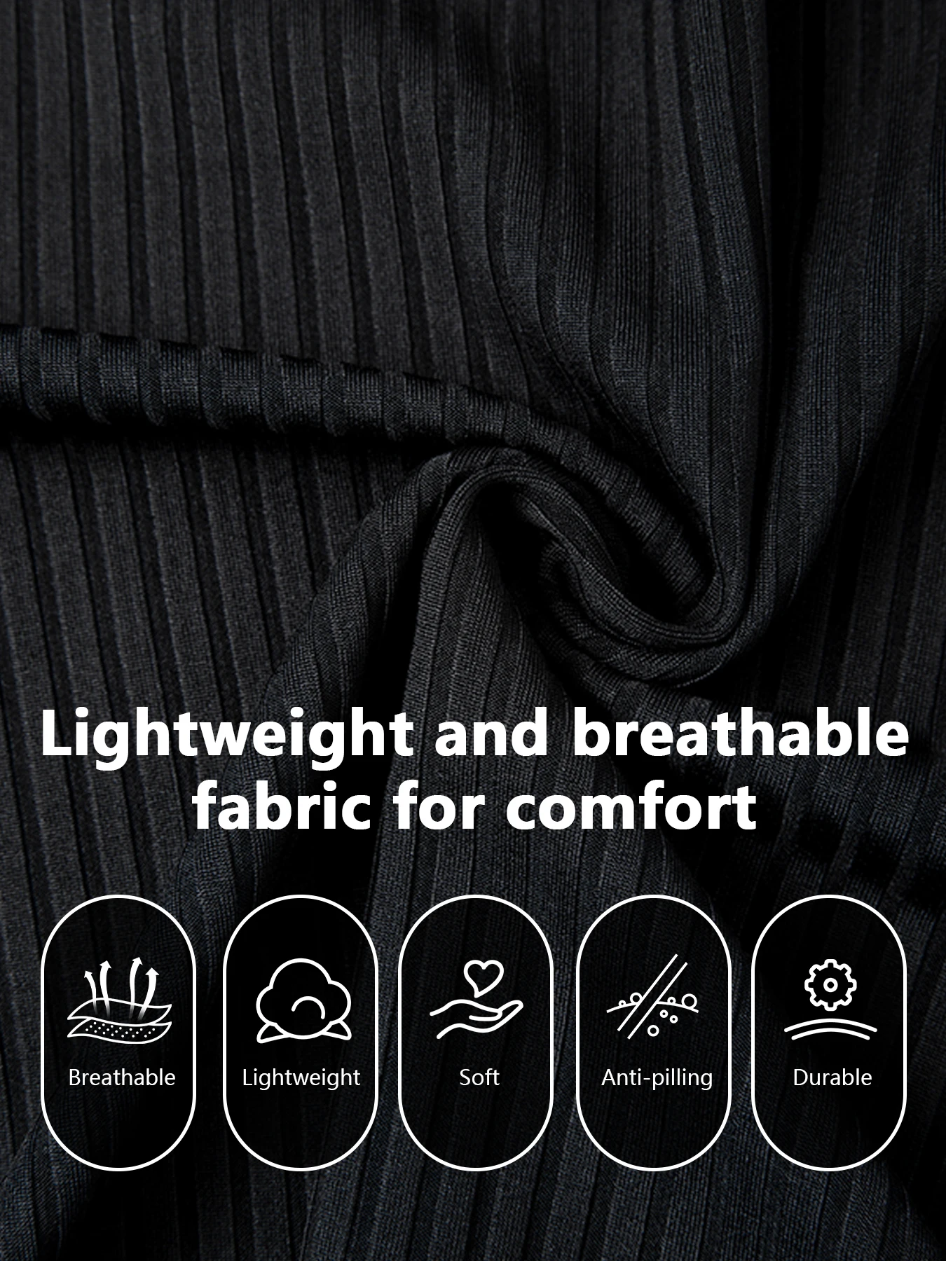 Men Vertical Ribbed Knit Tank Tops Slim Fitted Crew Neck Sleeveless Shirts Lightweight Breathable Anti-Pilling Soft Stretch