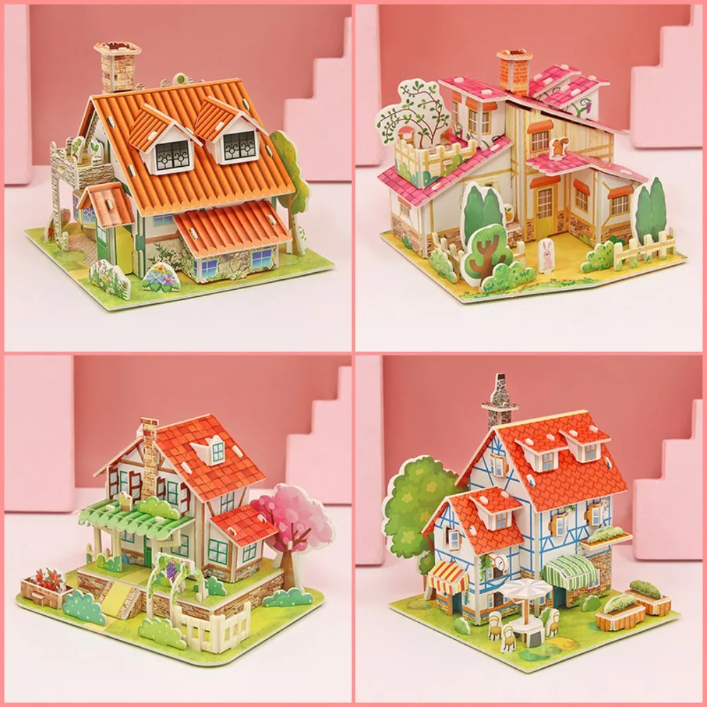 Paper House Model Puzzle para crianças, quebra-cabeças 3D, brinquedos infantis, educação infantil, engraçado, novo