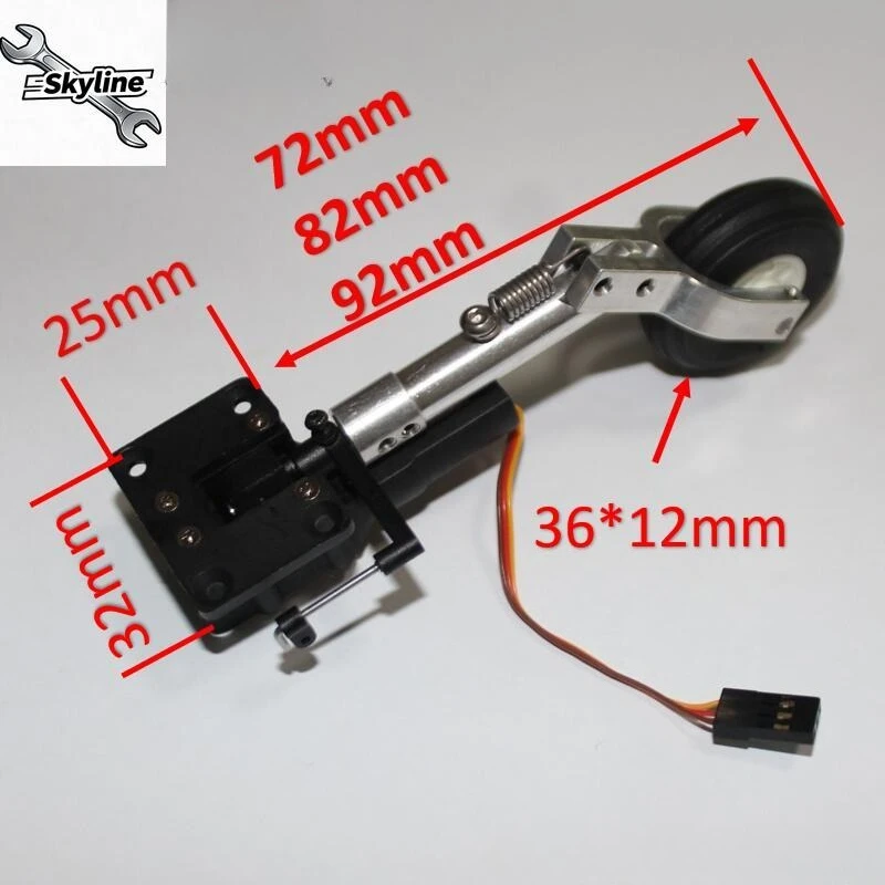 Height 65 75 85mm Mini Spring Kneeling Landing Gear 1.5inch Wheel Damping Nose Retractable Part RC Model Aircraft EDF Plane
