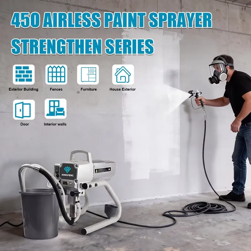 RONGPENG R450 Stand Airless Paint Sprayer 950W High Pressure Electric Spray Paint Machine for Factory Buildings
