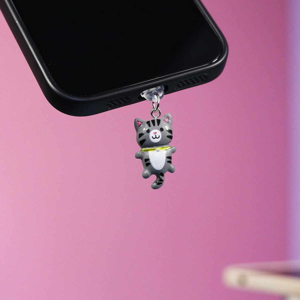 Three colors of cute cat dust plug accessories are suitable for decorating your phone with  for iPhone for Samsung Type-C