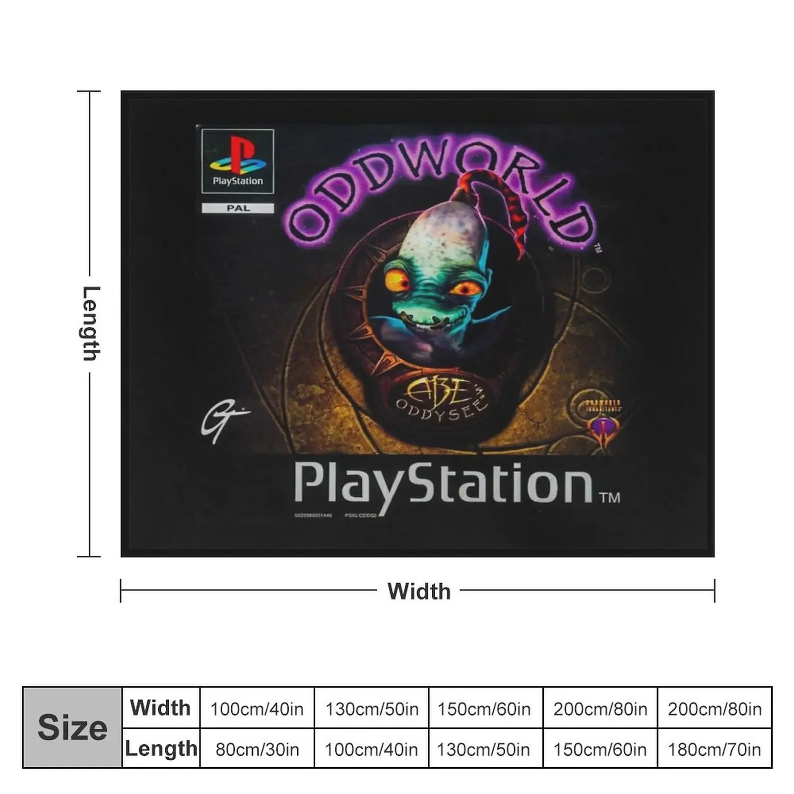 PS1 Oddworld Videogame Throw Blanket wednesday valentine gift ideas Blankets