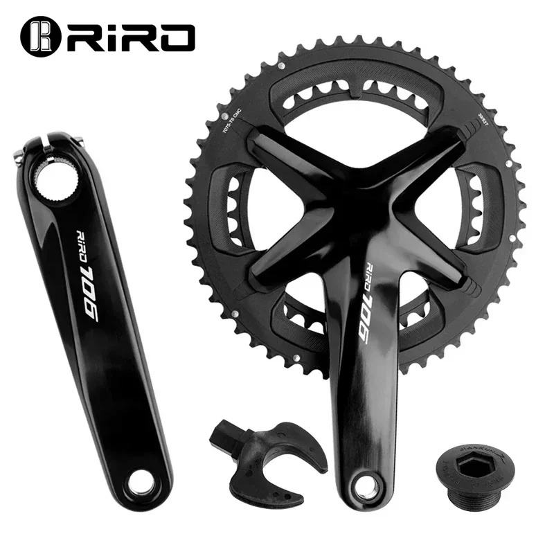 RIRO 706 Road Bike Intergrated Crankset 110BCD 170mm 50-34T/53-39TDouble Chainrings Sprockets Hollow Road Bicycle Chainwheel