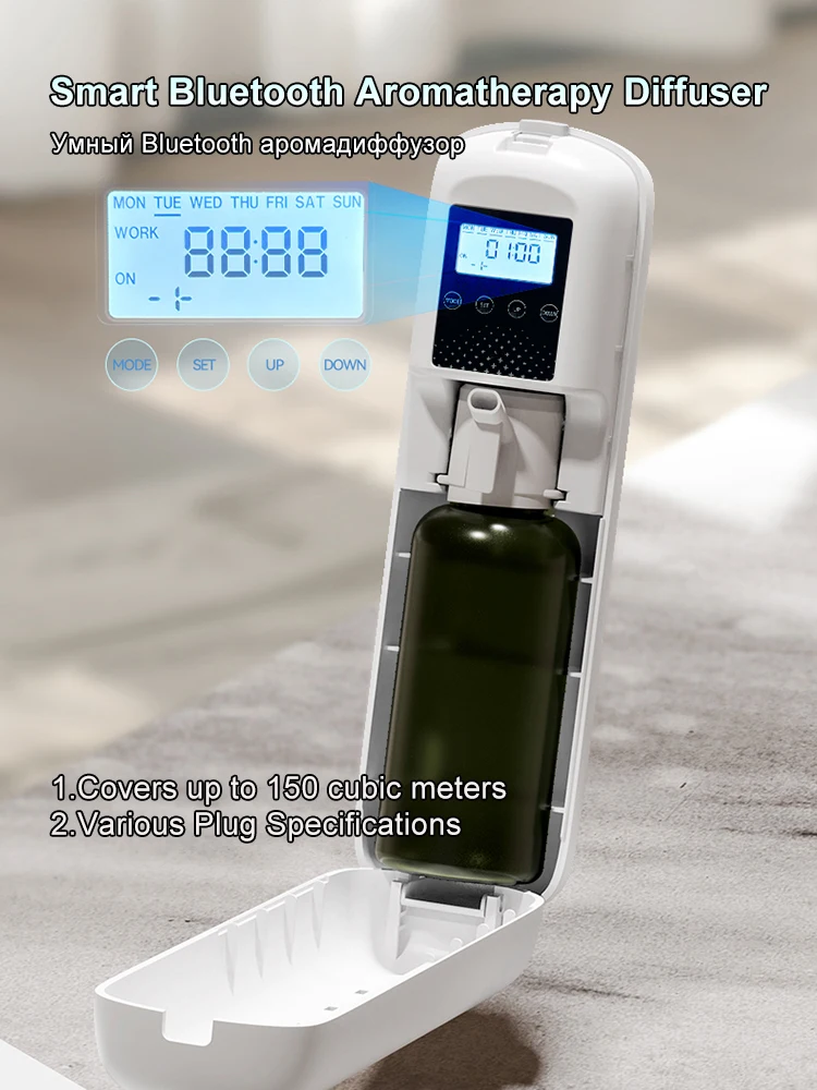 Smart Aroma Diffuser 150m³ Large Coverage Multiple Plug Types Bluetooth Timer Instant Deodorizer Enduring Scent for Home Hotel