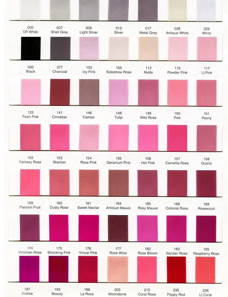 Sample Book - 84Colors Satin Ribbon / 196Colors Satin Ribbon / 196Colors Grosgrain Ribbon