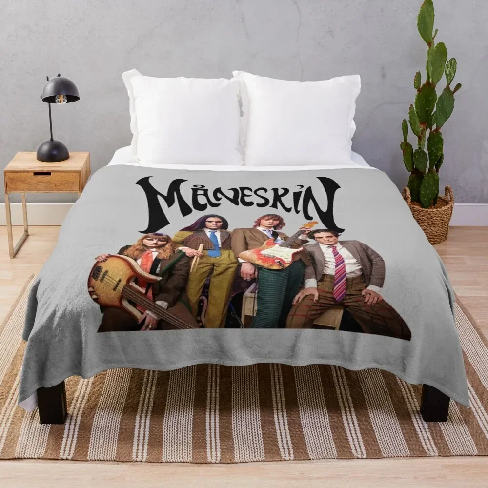 

Mneskin rock band Maneskin 2 Throw Blanket Flannel Beautifuls Cute Plaid Travel Blankets