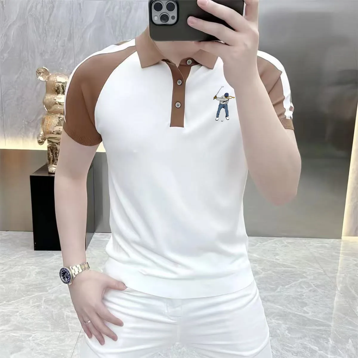 

2025 New High Quality Men's Summer Polo Shirt T-shirt Fashion Sports and Leisure Men's Golf Clothing Polo Shirt