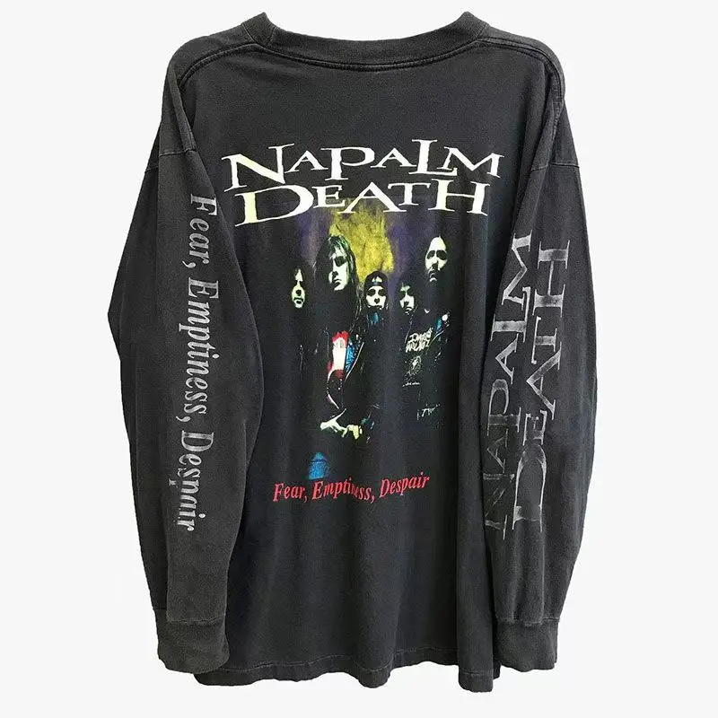 

Men T Shirts Autumn Rock Band casual Long Sleeved Oversized Y2K T-Shirt Harajuku Streetwear Academia Hip Hop tee tops Clothes