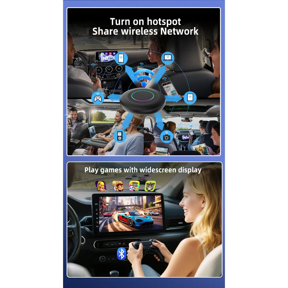 Tbox Ultra 2 5G Android 15 CarPlay Box Android Auto Wireless CarPlay Adapter 8+128GB Multi-language Mini Wireless