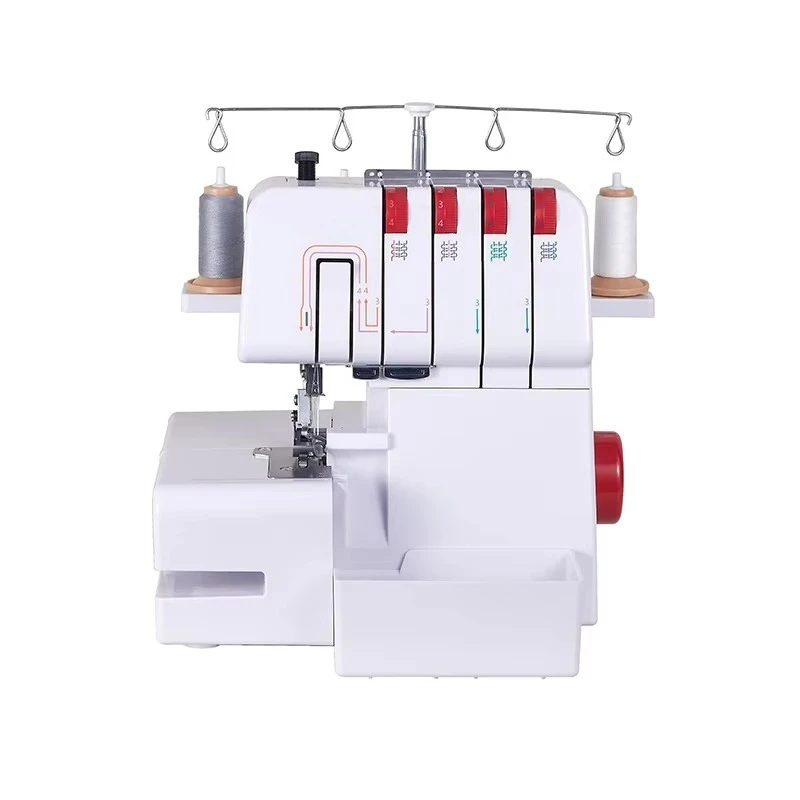 JK843 New Semi-Automatic 4-Thread Overlock Sewing Machine Portable Maquina Overlock Home Use Apparel Clothes Machine