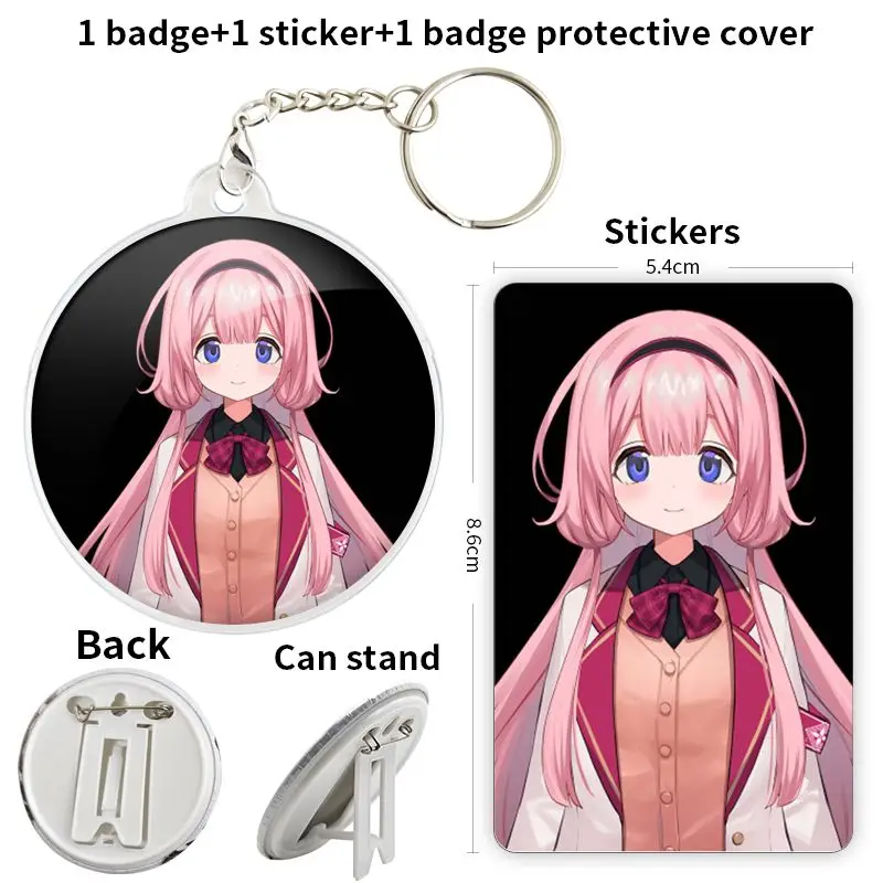 Suo Sango Channel vtuber Anime Character Soft Button Badge Brooch anchor Peripherals Pin FandomFashion School bag Chest tag