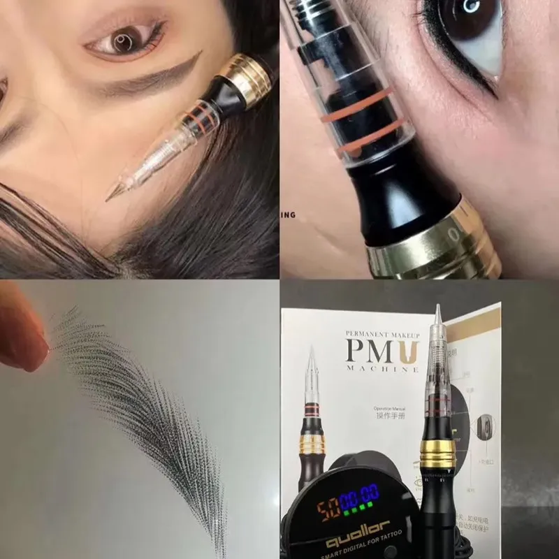 3nd 1ชุดชาร์จ Microblading ดิจิตอลแต่งหน้าถาวร Tattoo เครื่อง Swiss Tattoo Gun Eyebrow Lip Eyeliner Microblade ปากกา