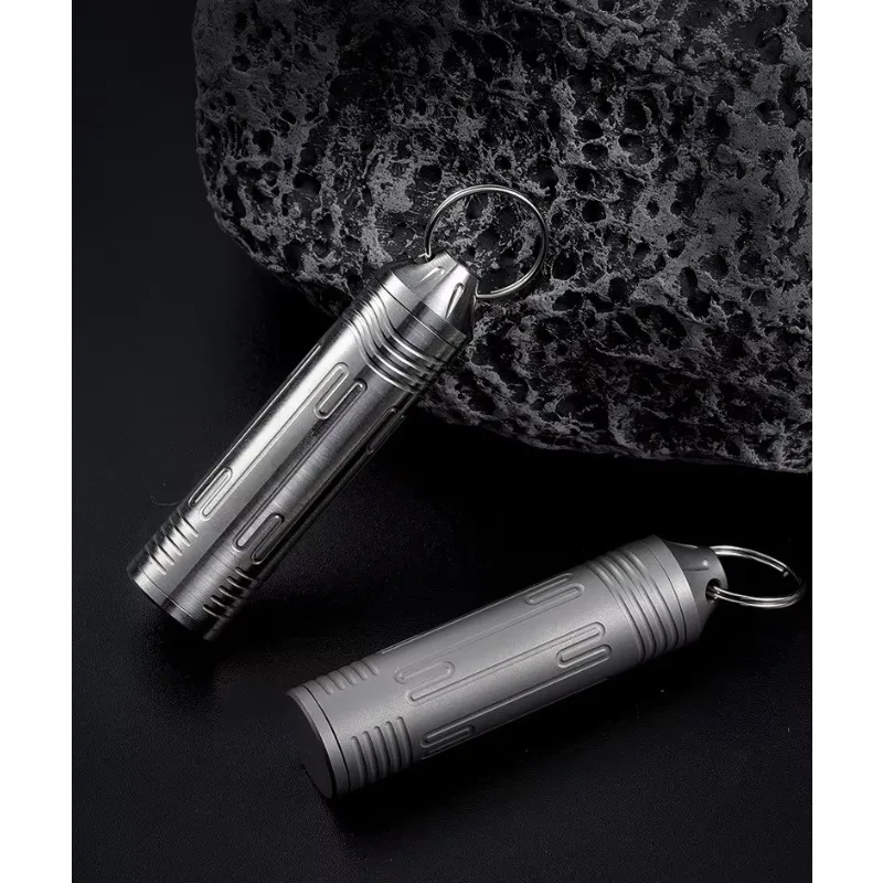 Portable Mini Medicine Pill Case Titanium Alloy Self-Seal EDC Lighter Waterproof for Outdoor Activities Like Climbing Casual Use
