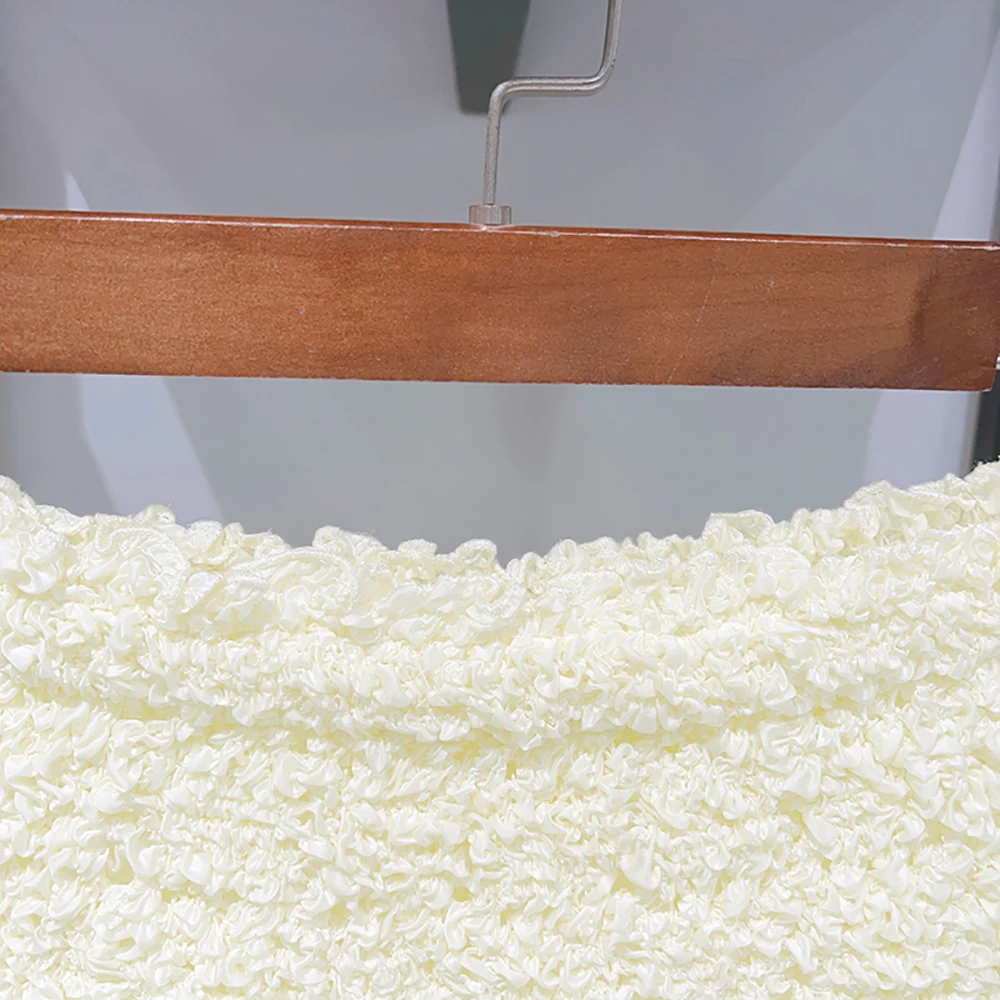 Pleated Splicing Women Skirt Y2k Elastic Waist Temperament Elegant Commuter Hundred Straight Skirt 2025 Early Autumn New