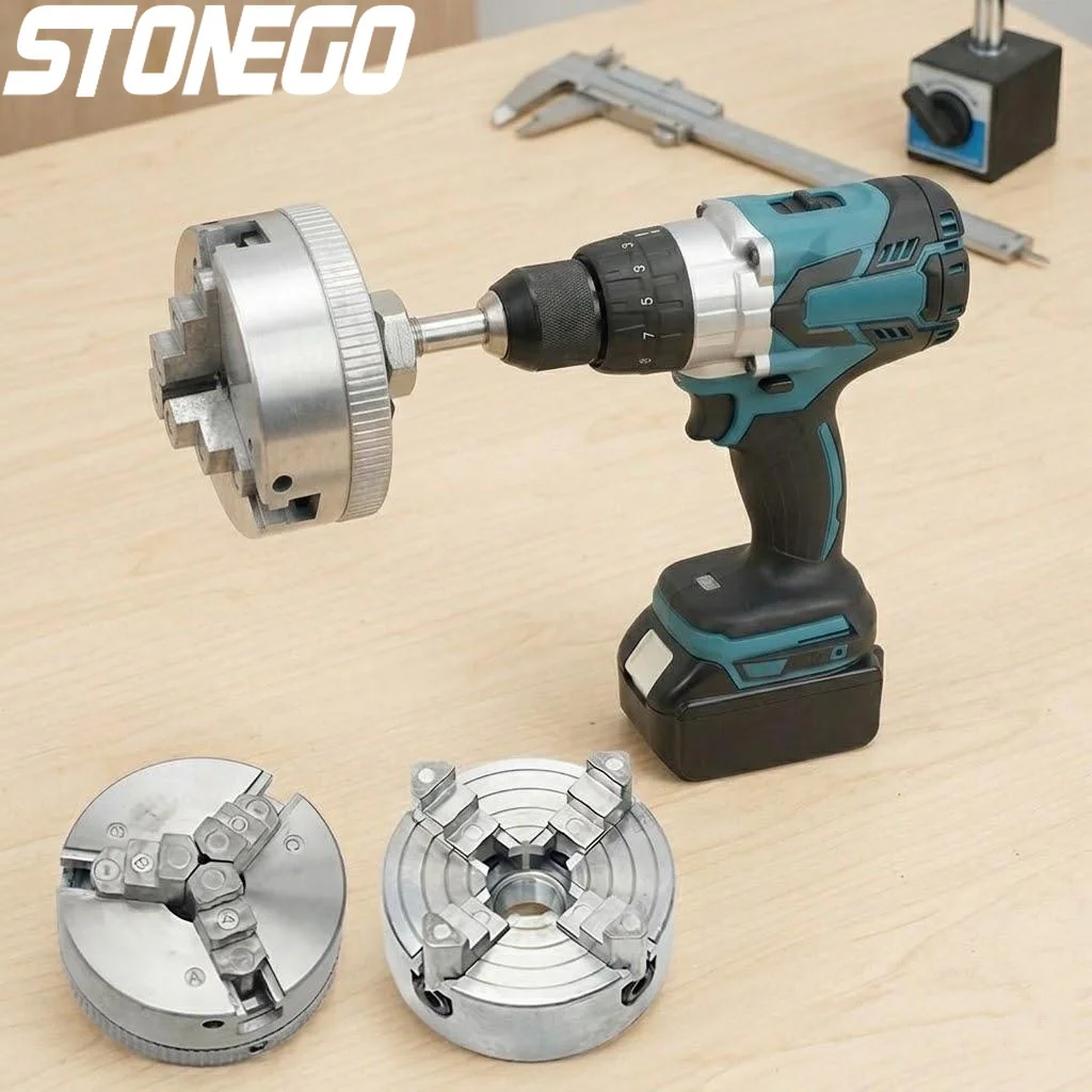 ヘビーデューティーセルフセンタリング電動旋盤ドリルチャック-3-4-ジョー-m12x1mm-リンケージ掘削工具-金属加工用