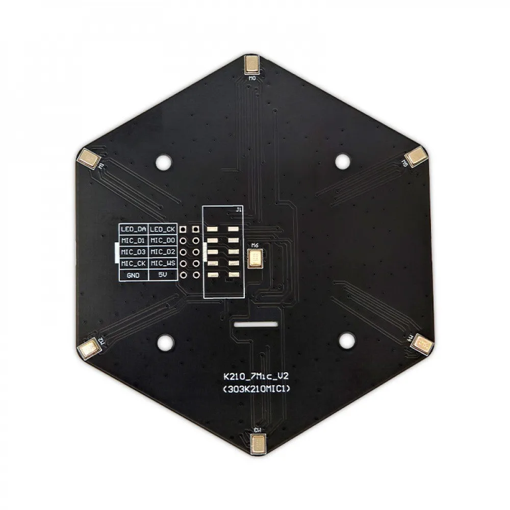 6+1 Mic Array Microphone Module 12 RGB LEDs I2S SI4030B Sound Source Localization Voice Recognition for K210 Development Board