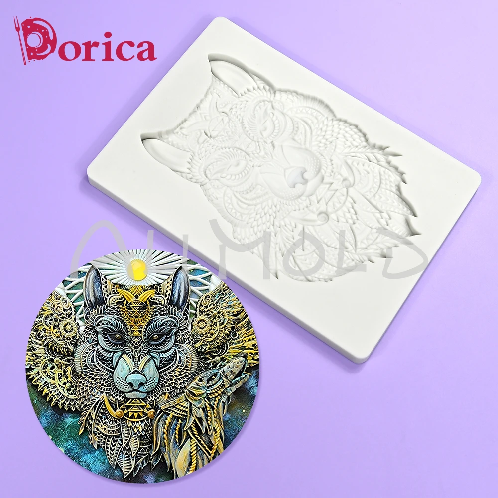 Wolf Head Design Silicone Mold Fondant Chocolate Cake Decor Mould Bakeware DIY Resin Clay Making Model Home Decorating Tools