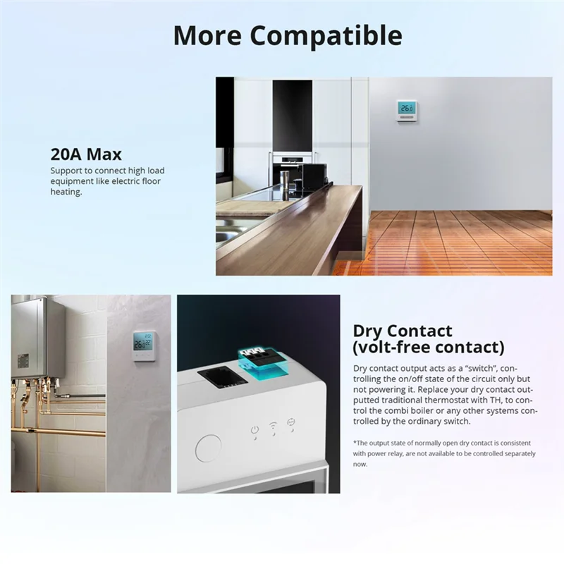 

-MEOF TH Elite 20A Smart Temperature Humidity Monitoring Switch LCD Screen Smart Home Automation Modules