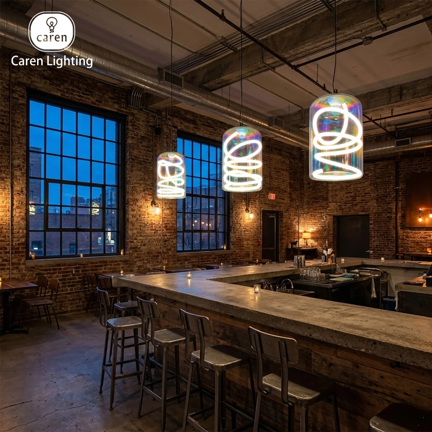 

2025 Creative Handmade Glass Silicon tube Luminara dining room pendant light LED strip style organic sculptural illumination