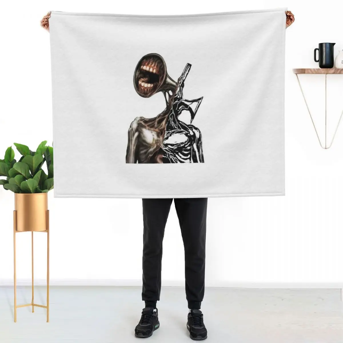 siren head creepypasta creature Throw Blanket Summer Cool Breathable Blanket for Sleeping