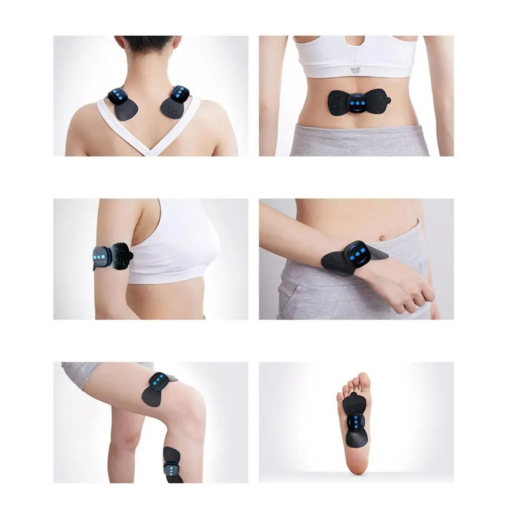 Portable Charging neck and back Massager Cervical Vertebra Massage Stickers with Remote Controller for Car