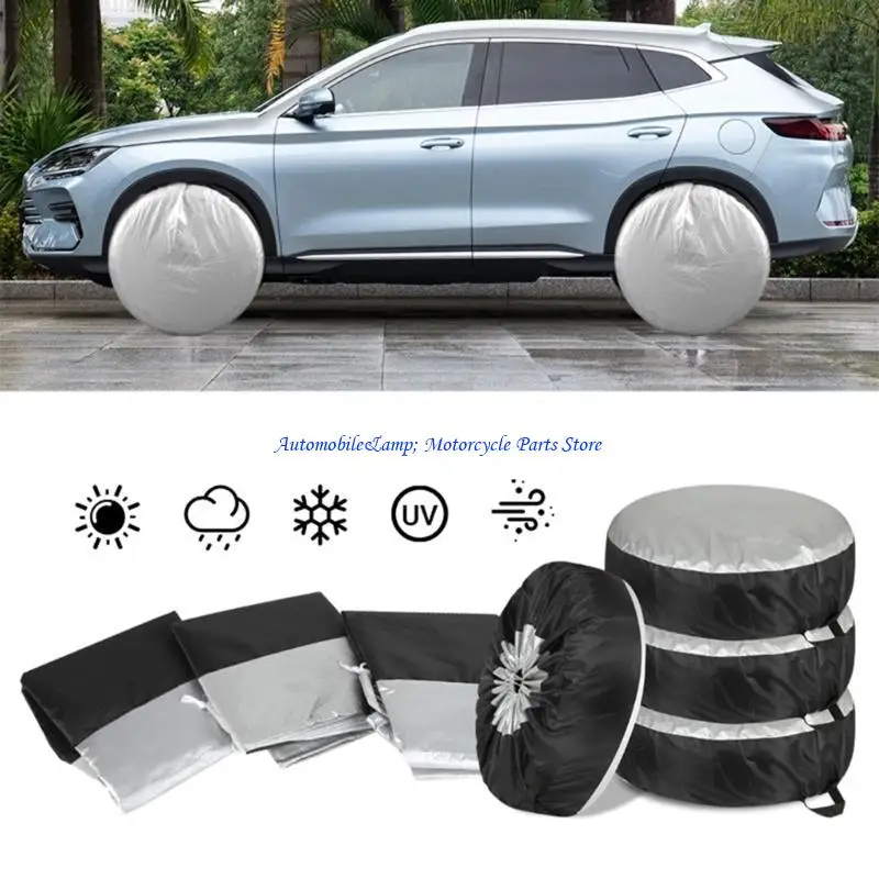 

H7BD Tire Protective Cover Large Wheel Cover Anti Scratch Spare Tyre Storage Bag