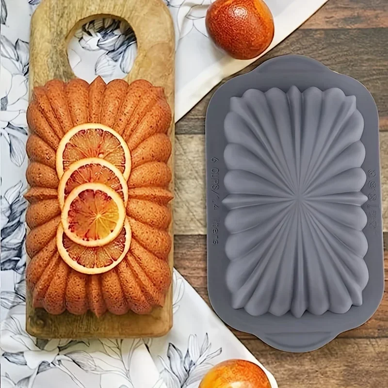 Large Square Flower Food Grade Silicone Baking Toast Pan Oven-Safe Non Stick Perfect for Home Kitchen Tool Baking Bread Mould